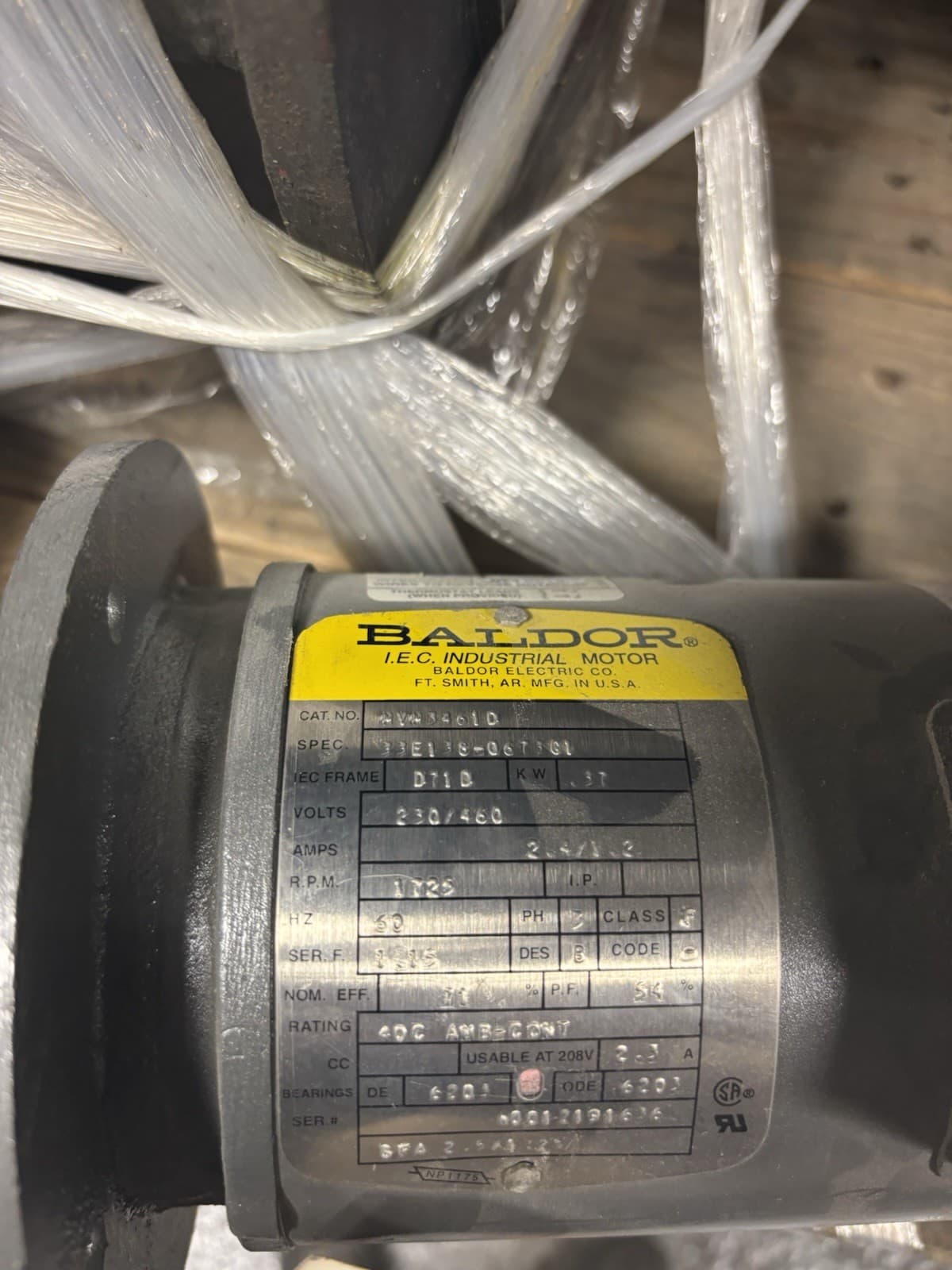 NEW NO BOX BALDOR MVM3461D 1725RPM 3 PHASE MOTOR T1384 2