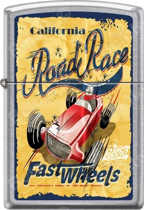 Zippo Old School 1940's Race Club 12 Lighter Set Vintage Poster Street Chrome 5