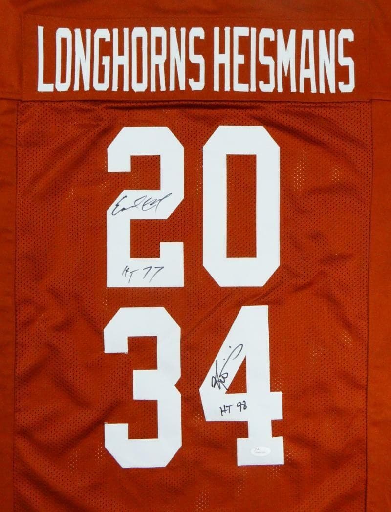 Earl Campbell Ricky Williams Autographed Orange College Jersey W/ HTs- JSA W Aut 2