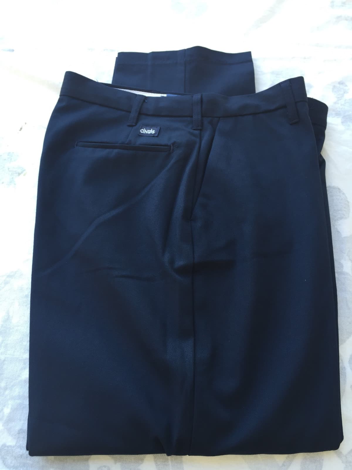3 Cintas Comfort Flex Navy Blue Work Pants Size 38x34 #945-20 Very Comfortable 5