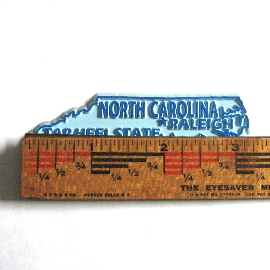North Carolina Souvenir Magnet Tar Heel State Trees Deer Raleigh State Shaped 3