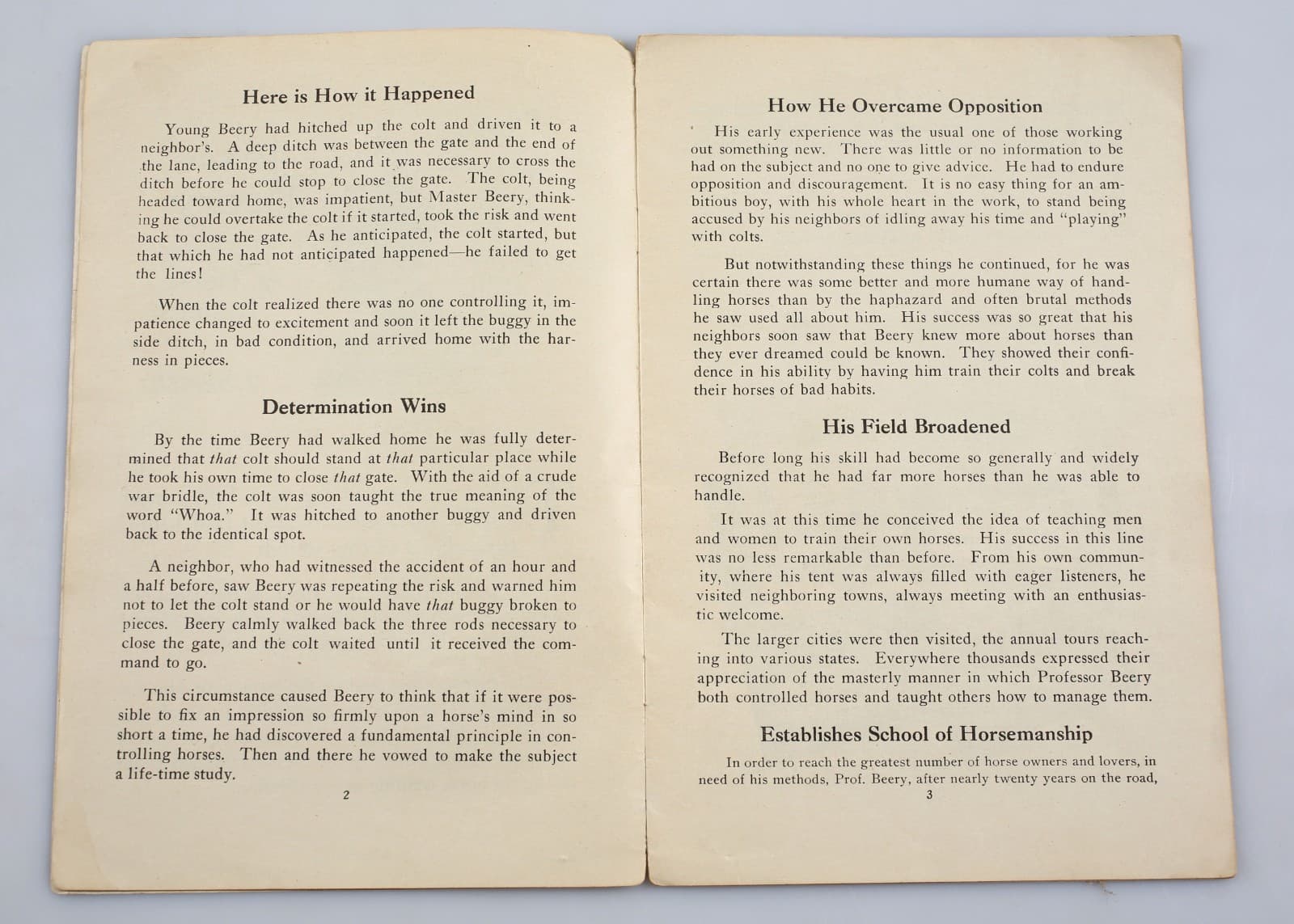 Vintage Beery School of Horsemanship Booklet How To Break & Train Horses c. 1900 4