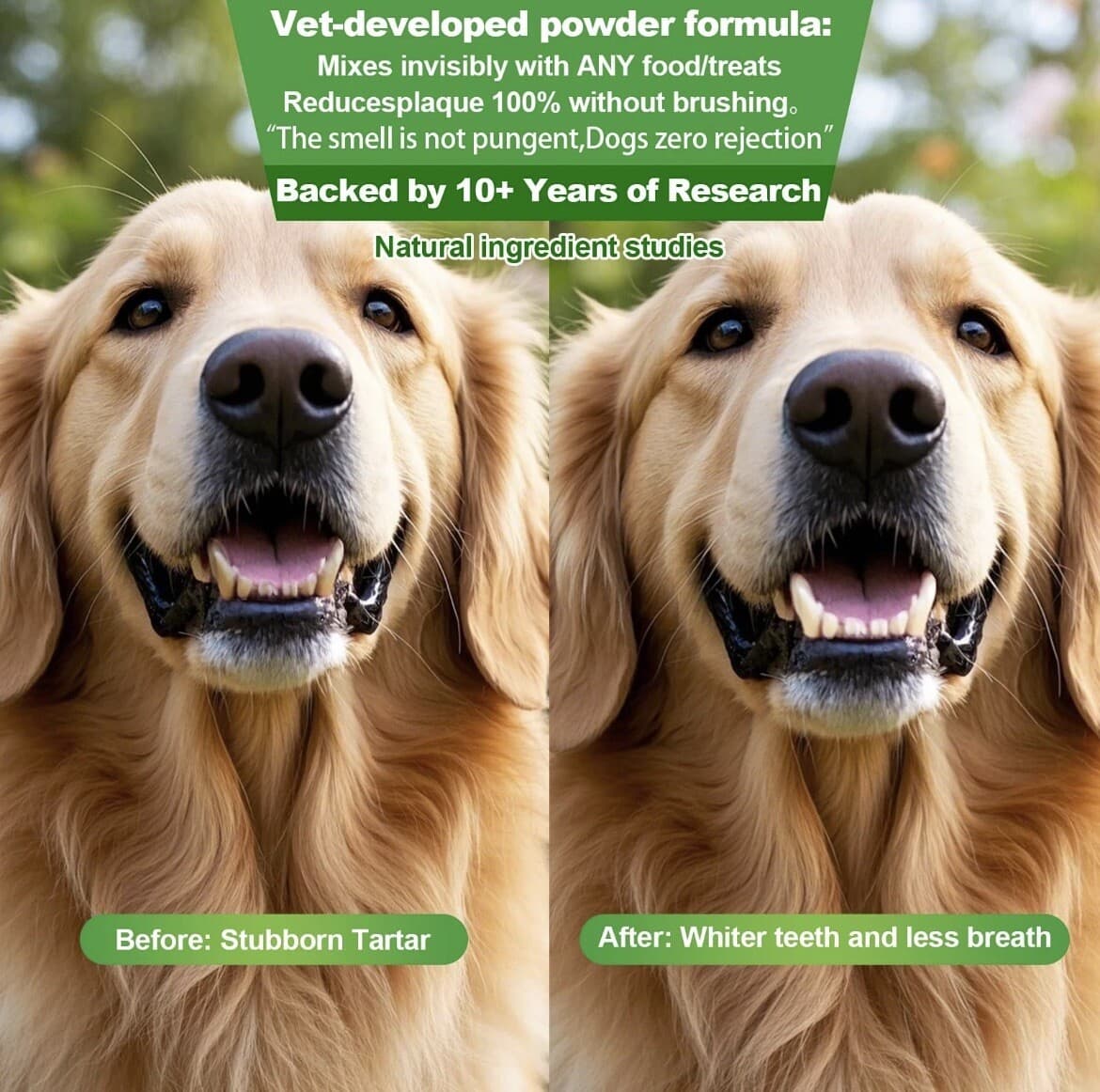 Pet Dental Cleaning Powder for Dogs - For Clean Teeth, Tartar and Fresh Breath 3