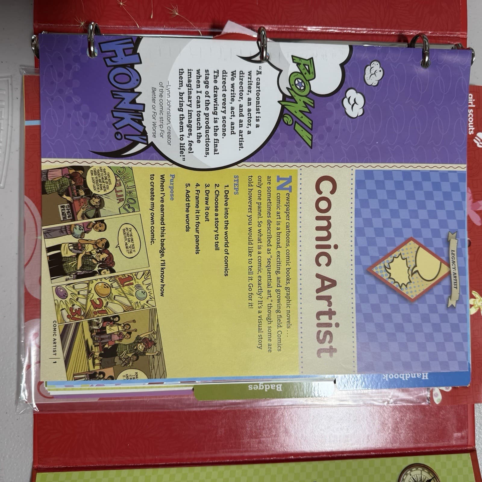 Girl Scout Cadette A Girls Guide To Scouting Binder Book Handbook + 2 Badges 5