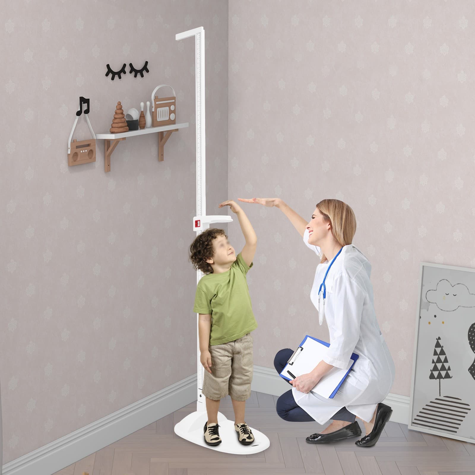 Accurate Height Measurement Scale Height Measuring Tool 20-210cm Floor Mounted