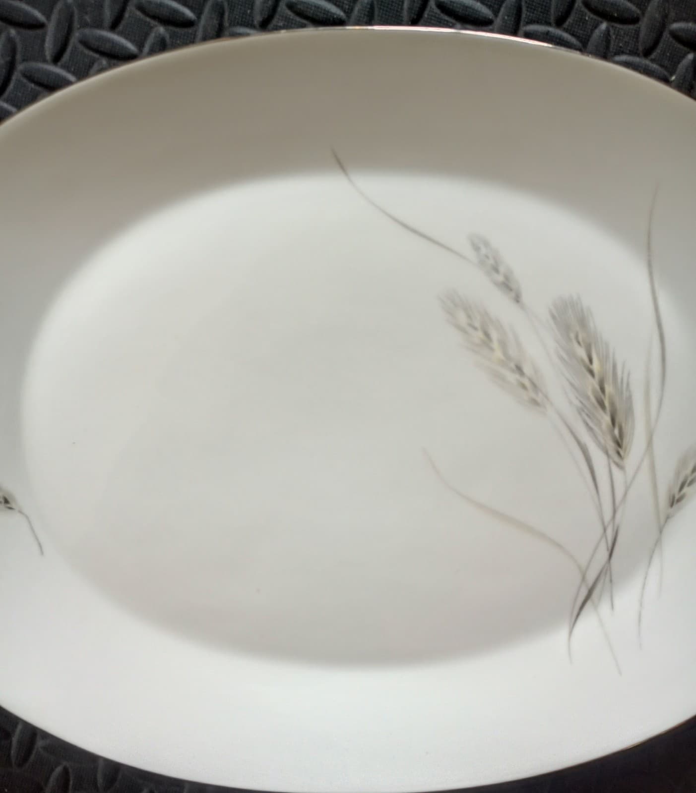 Rosenthal Continental Regina Platinum 15" Oval Serving Platter Wheat Pattern  3