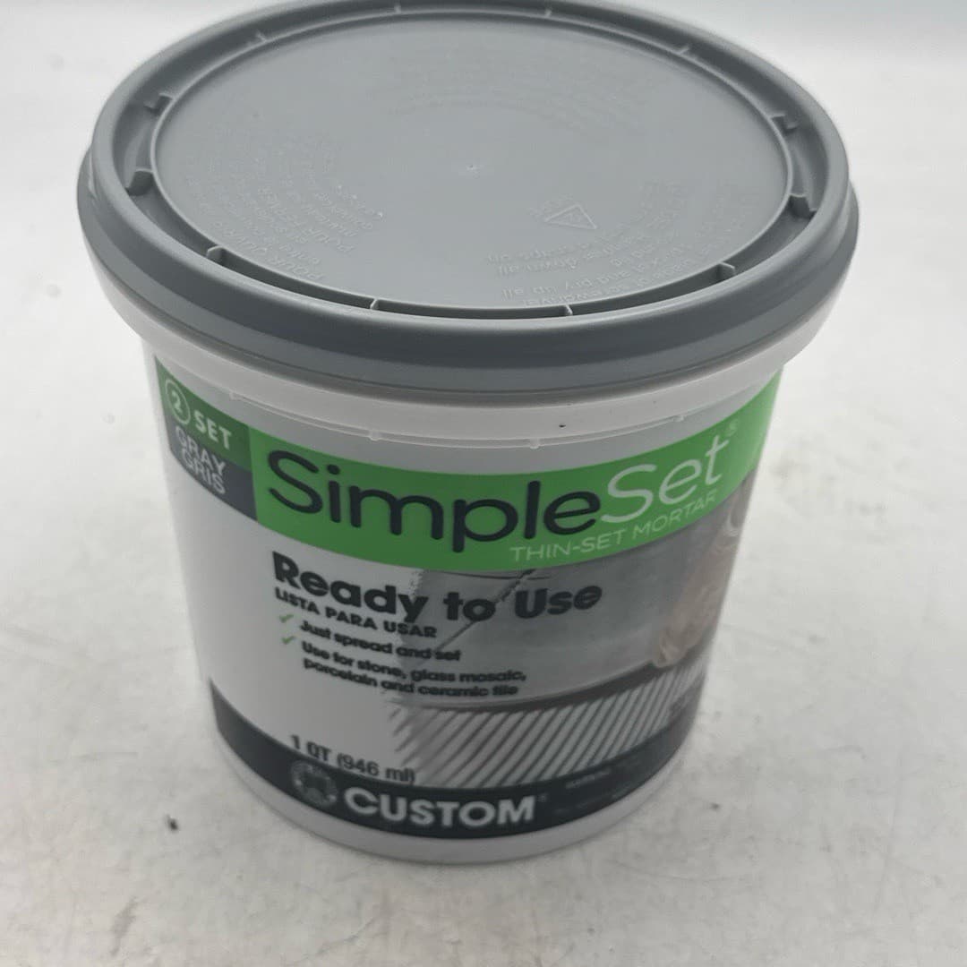 CUSTOM Building Products SimpleSet Pre-Mixed Thin-Set Mortar 1 QT Gray 2