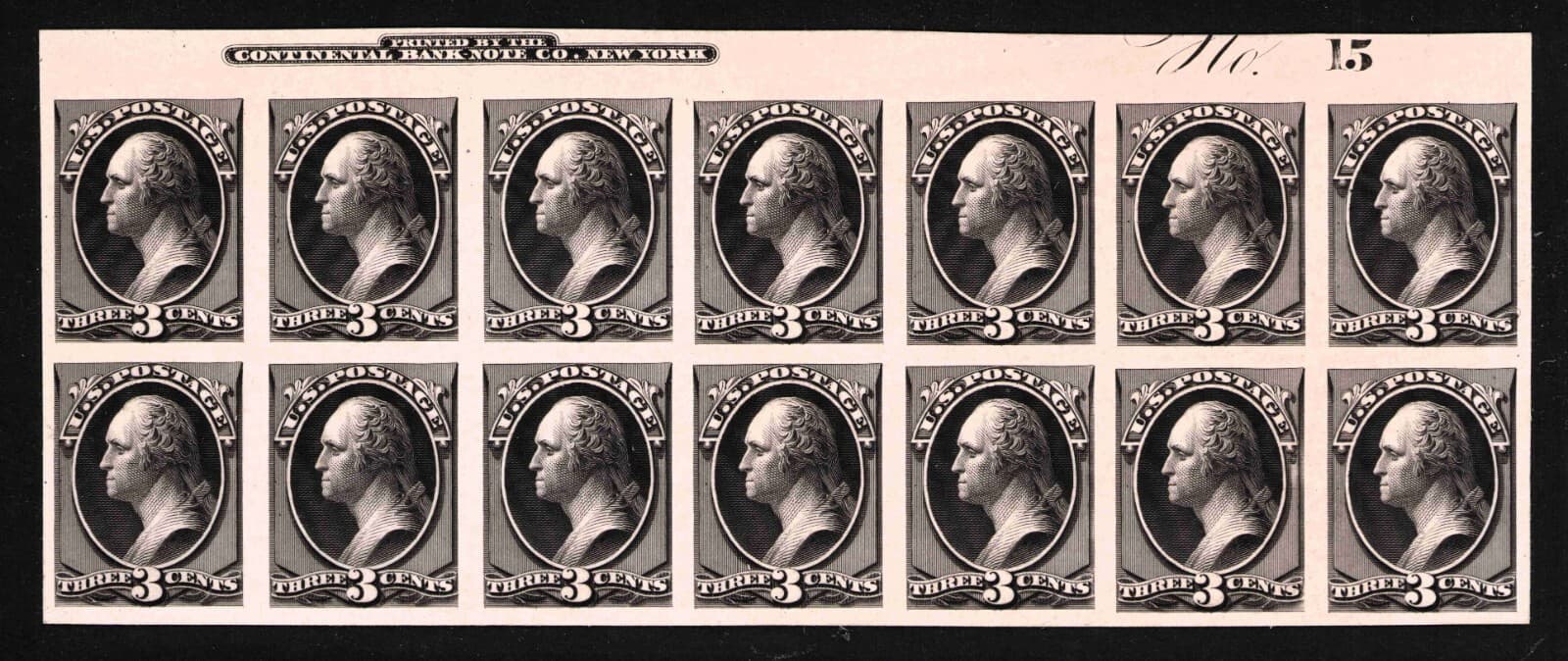 US Proof Plate Multiple Inscription Block of 14 on India Paper - 158TC RARE!