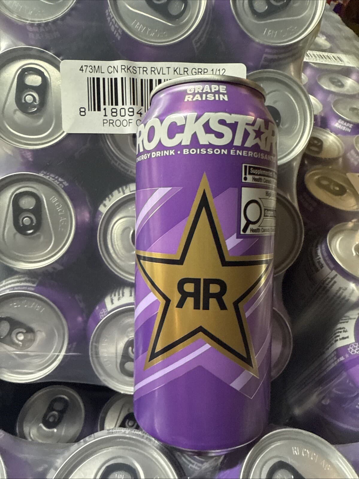 Rockstar Revolt Grape Energy Drink 16oz Each 12 Cans 3