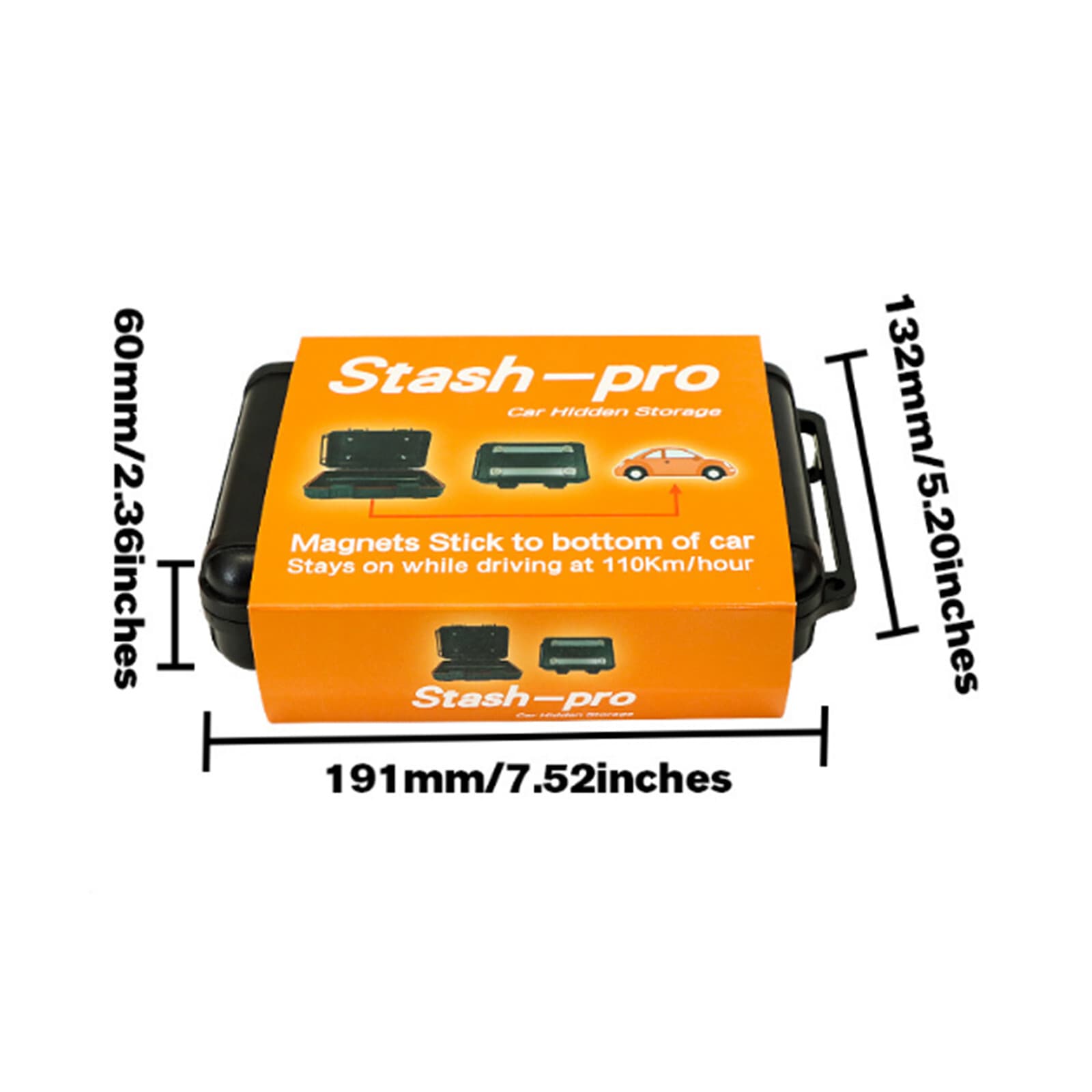 Magnetic Secret Under Car Stash Box Deep Stash Compartment Pull Force MediumSize 2