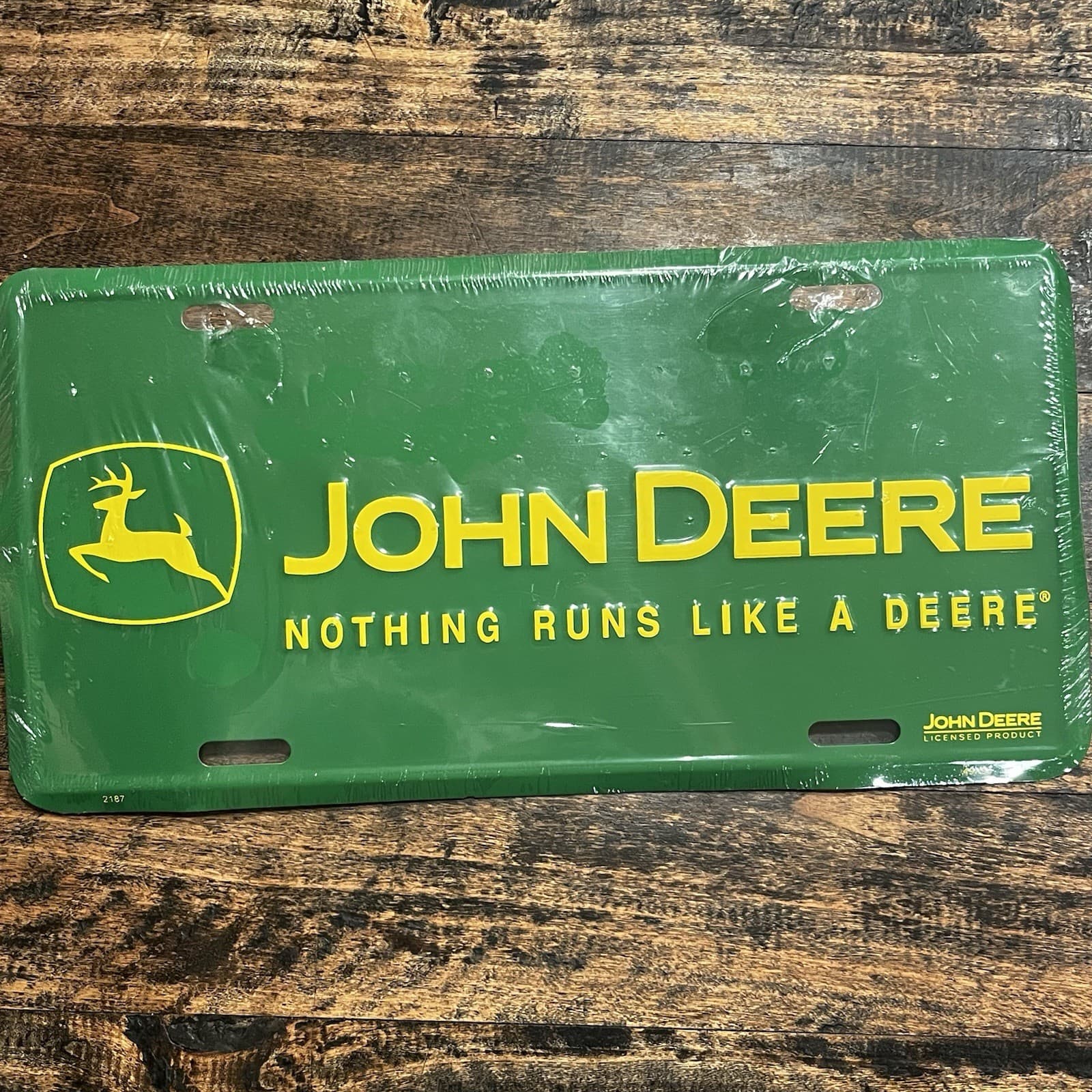 New John Deere Embossed Green Yellow Agriculture Farming License Plate Man Cave