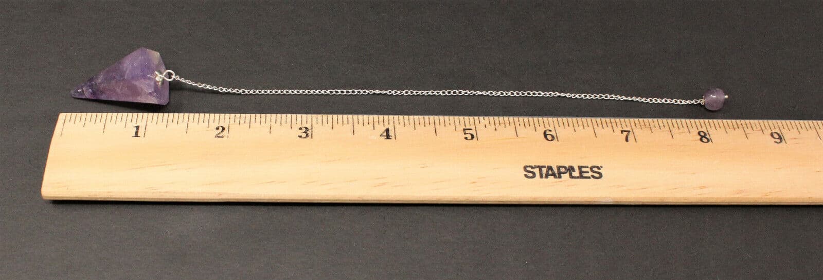 Amethyst Faceted Pendulum with Chain (Natural Crystal Reiki) 2