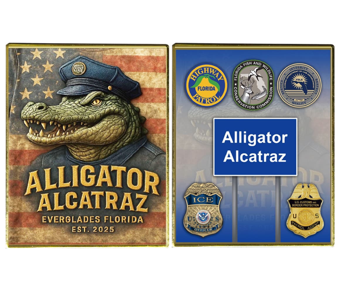 EL8-11 Alligator Alcatraz Challenge Coin FHP FWC FDLE ICE Border Patrol Everglad 2
