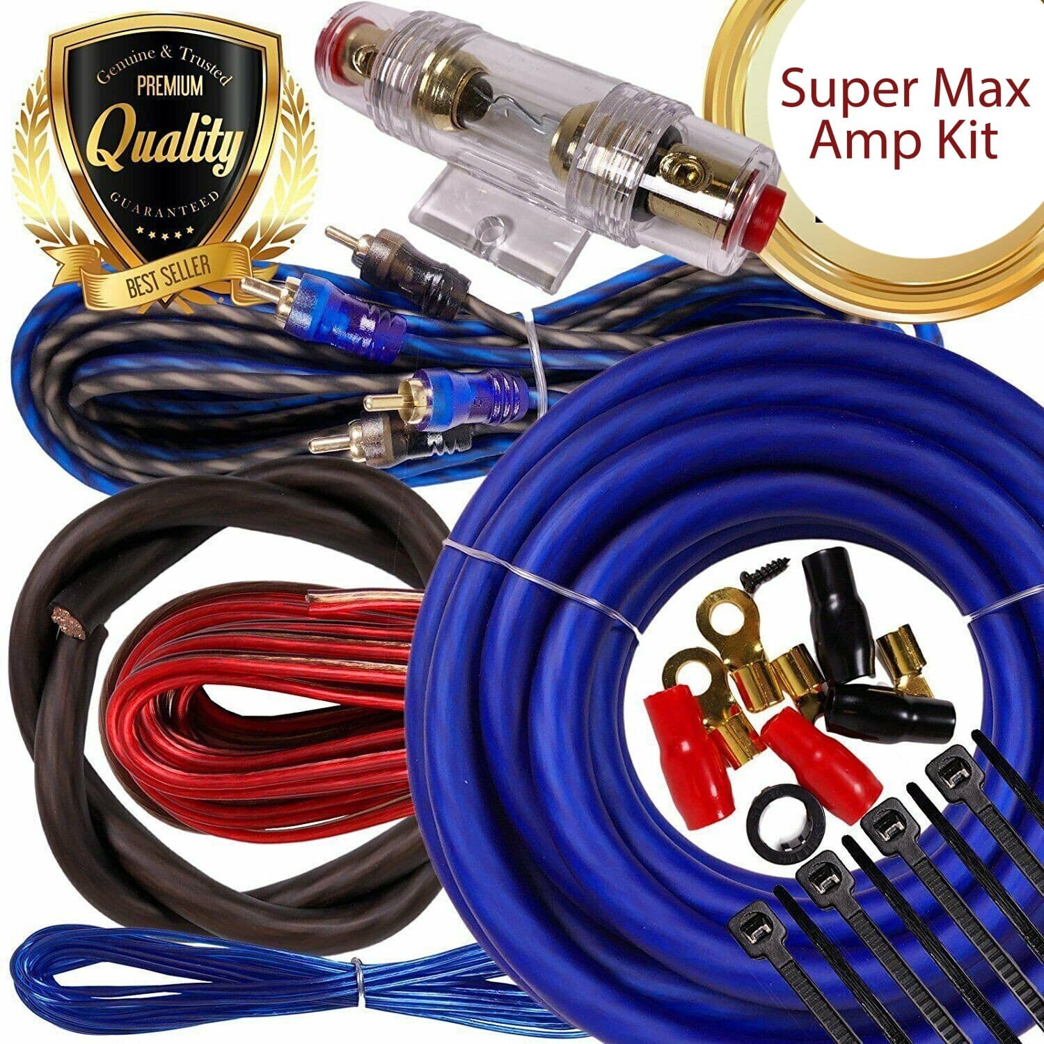 Warzone 4500 WATTS 4 Gauge Car Amplifier Installation Wiring Kit Amp 4Ga COPPER