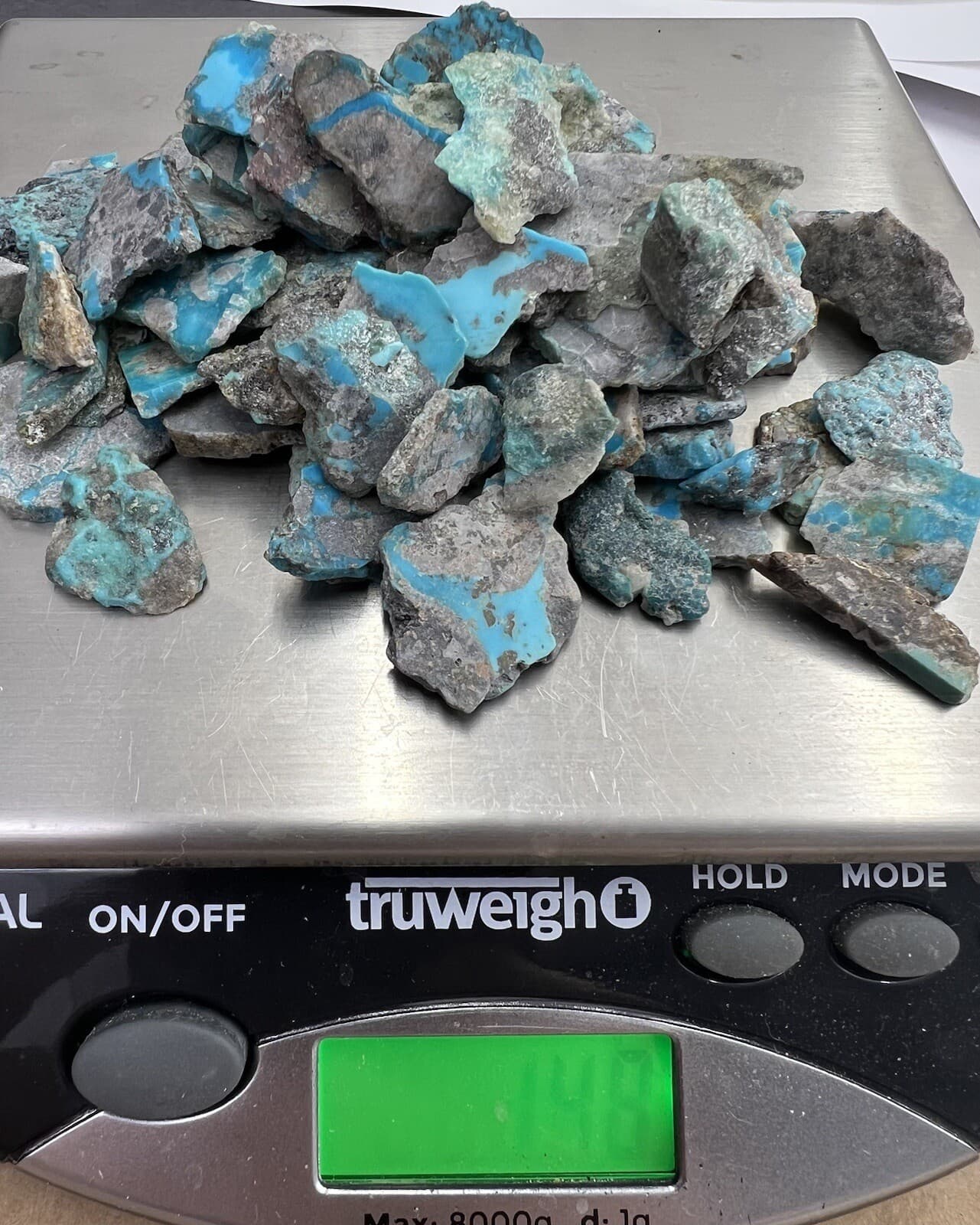 Turquoise Morenci rough slices 148 grams 740 carats 3