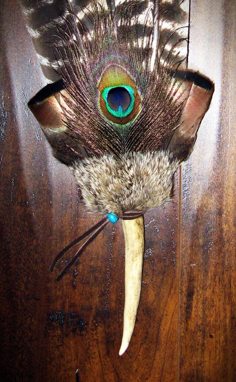 NATIVE AMERICAN TURKEY SMUDGE FAN FEATHERS CEREMONIAL PRAYER 18" 3