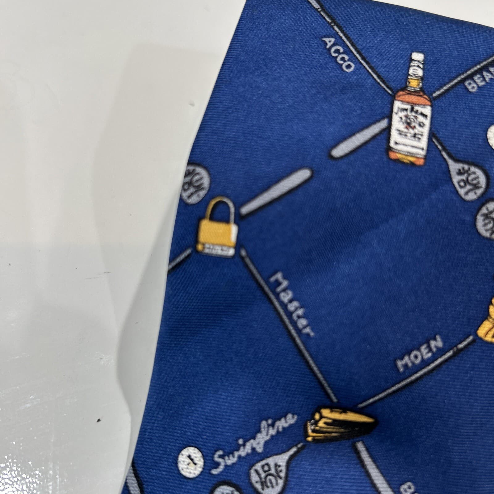 Jim Beam Blue Necktie Fortune Brands Jim Beam King Cobra Moen Logo Silk Tie 5