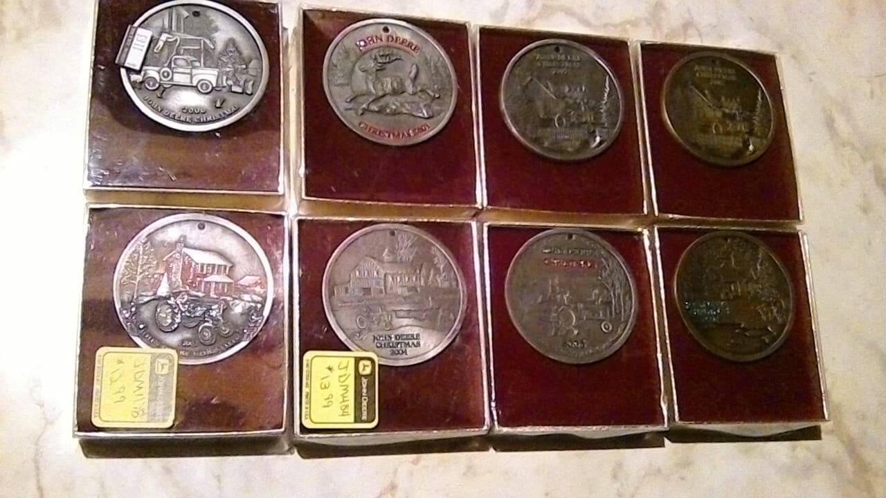 Limited Edition John Deere Christmas Ornaments 2000 - 2005 and 2007 Lot of 8 6