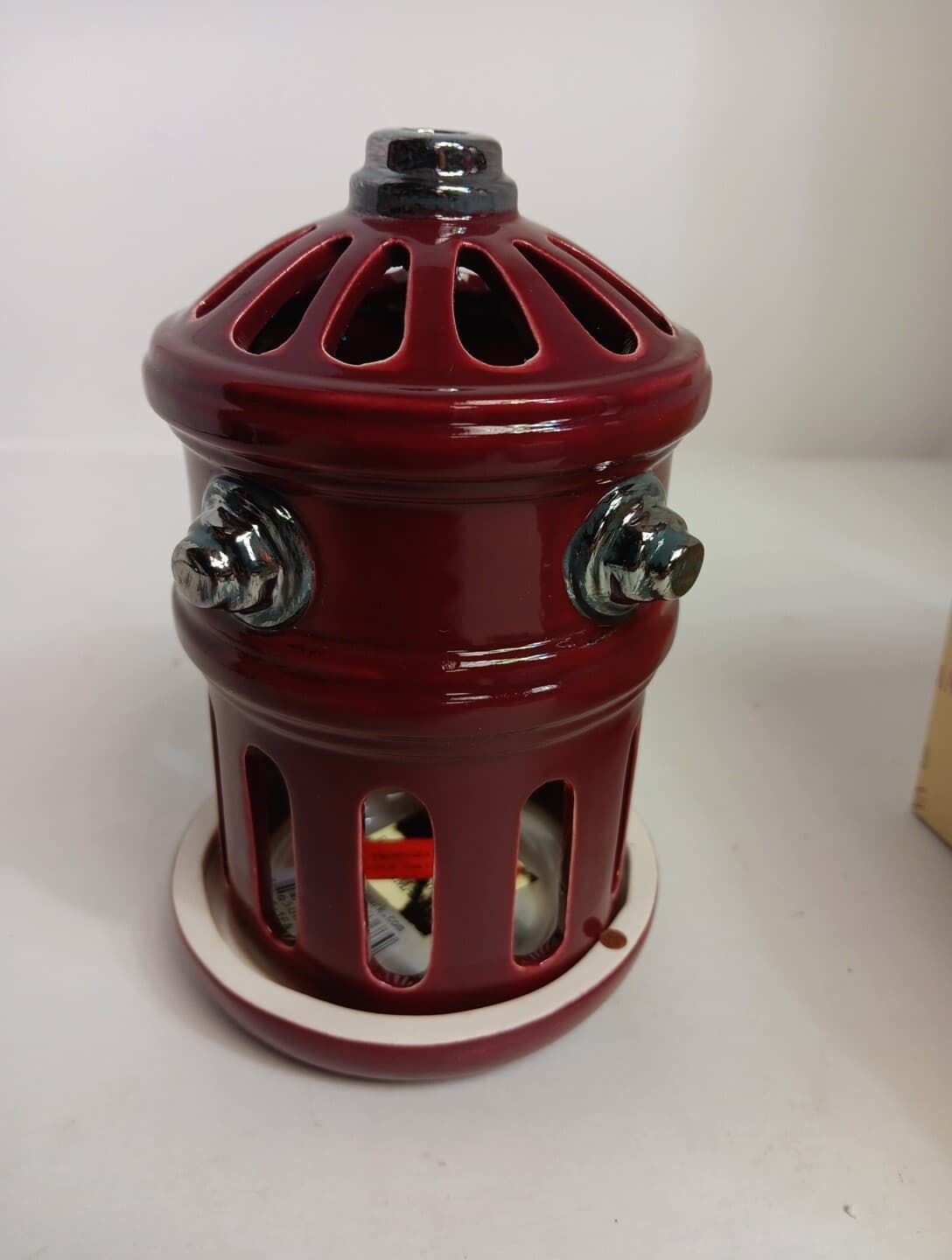Vanmark Red Hats Of Courage Fire Hydrant 1998 Collectible Resin Candle Holder 4