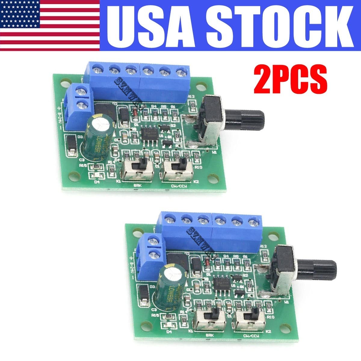 2PCS DC 12V/24V CW CCW PWM Speed Controller DC Brushless Motor PWM Speed Control