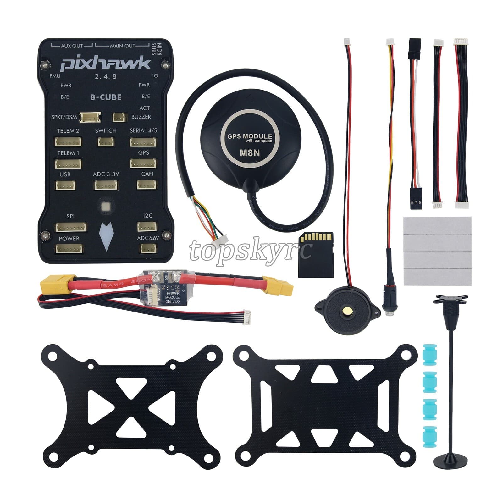 Pixhawk 2.4.8 32Bit Flight Controller + Shock Absorber + M8N GPS + Power ty23