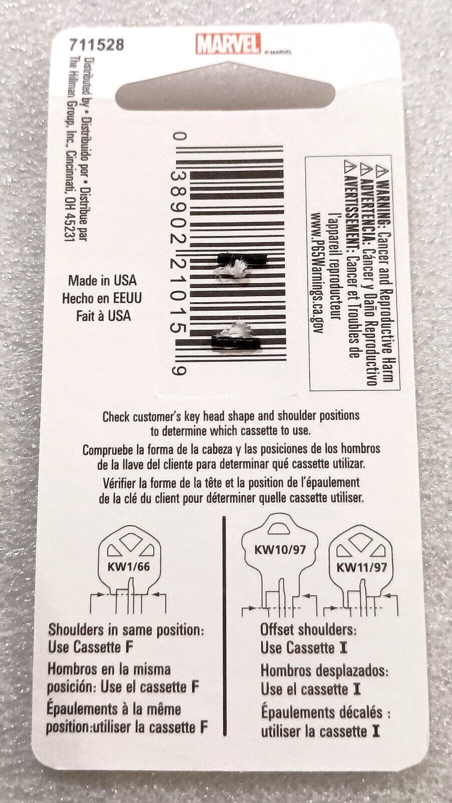 Marvel Avengers The Hulk Door Lock KW1/10 66/97 Key Blank New 3