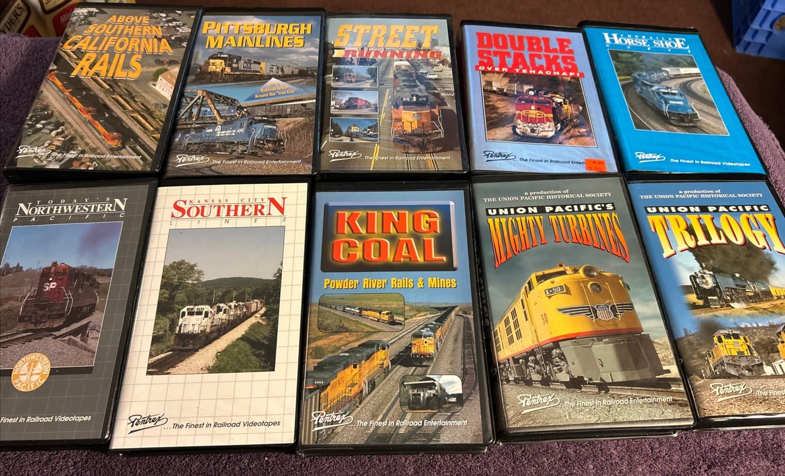 Lot Of 10 Railroad Train VHS Tapes Pentrex Vintage Different Titles Lot A