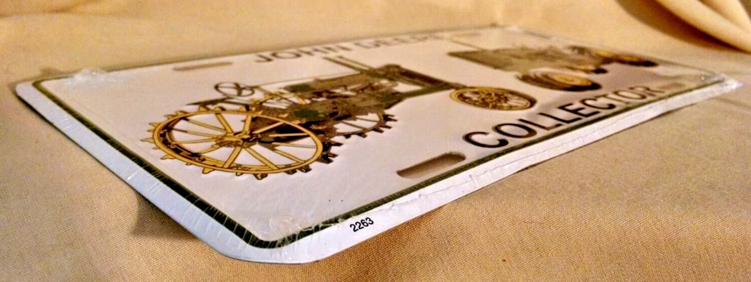 JOHN DEERE TRACTOR LICENSE PLATE NEW 2263 GENERAL PURPOSE 70 TRICYCLE FRONT END. 3