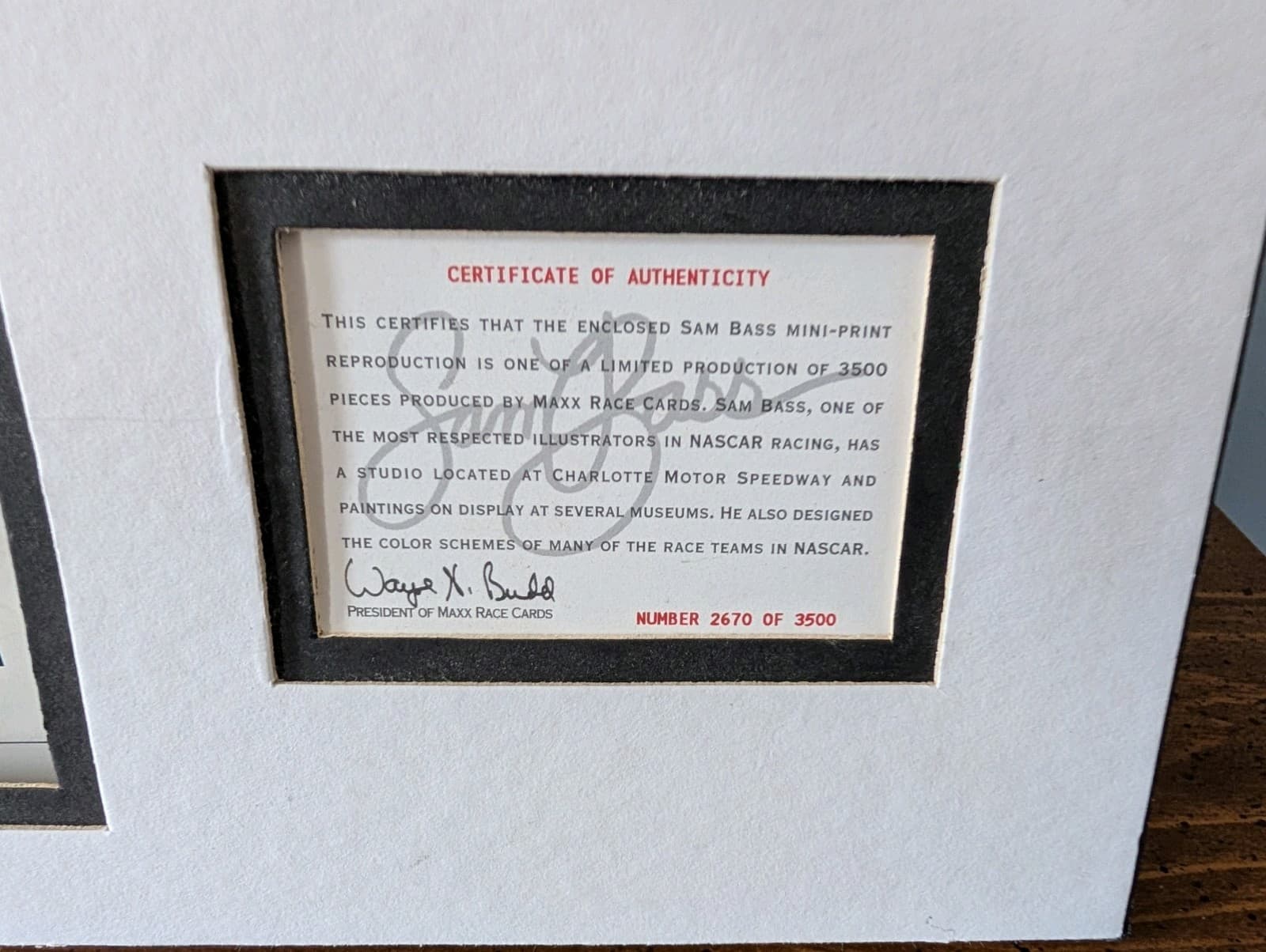 Jeff Gordon Limited Edition 2679 Of 5000 Sam Bass Poster 1993 14x11 3