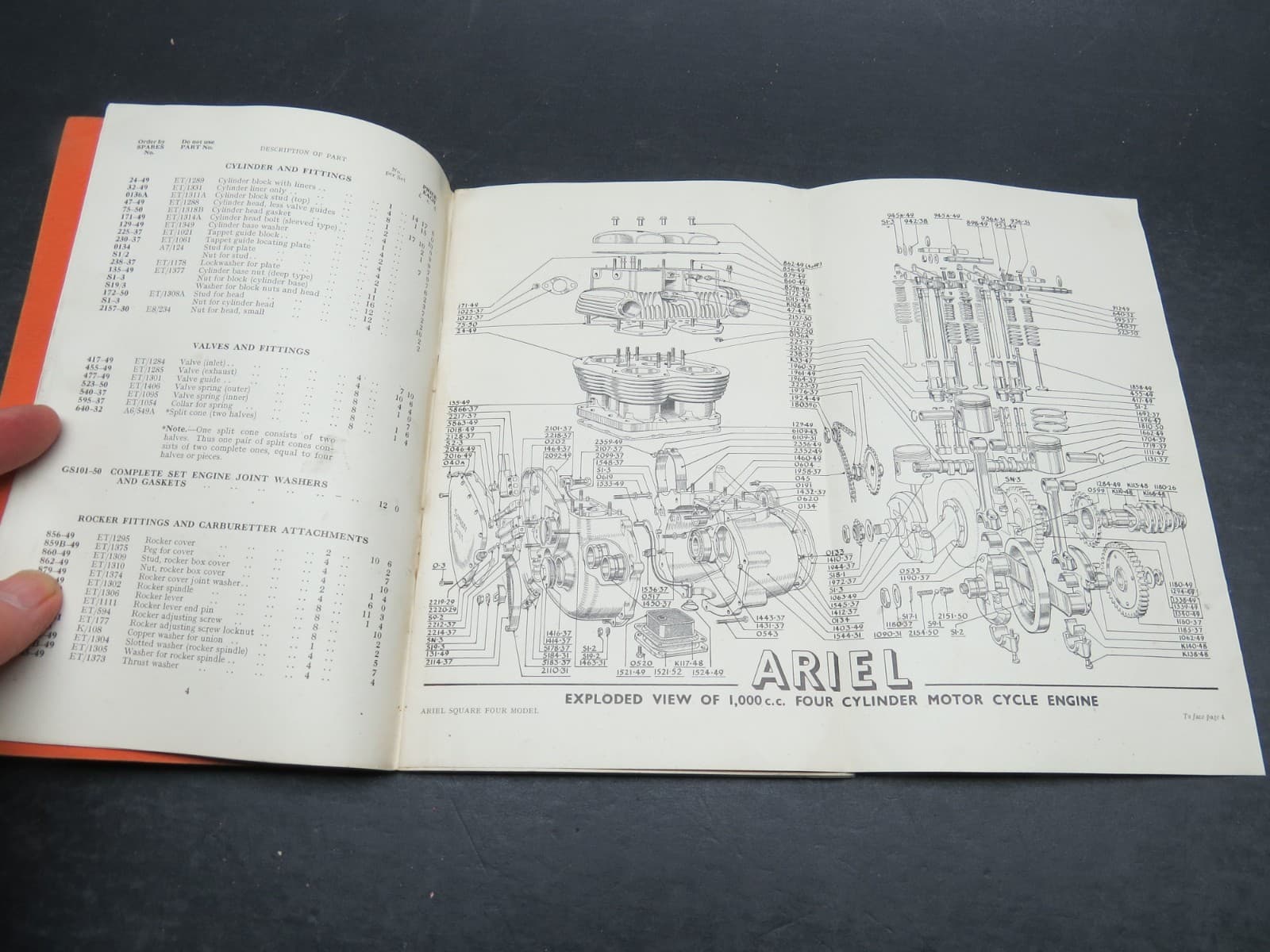 1952 &Provisional 1953 Ariel Square 4 Model Motorcycle Illustrated Parts Manual 3