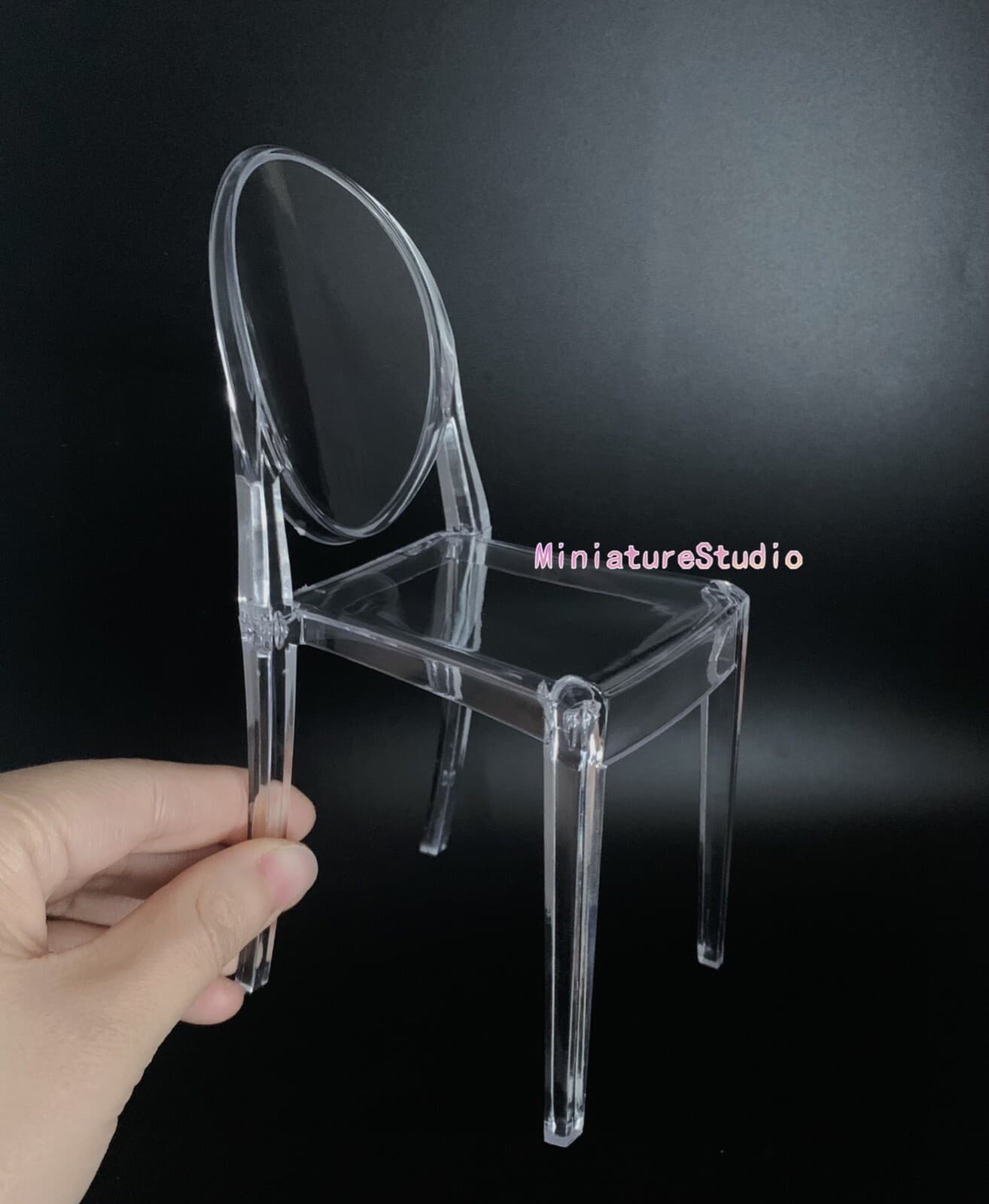 1PC Dollhouse Miniature Furniture 1/6 White Ghost Chair For Doll Action Figure 6