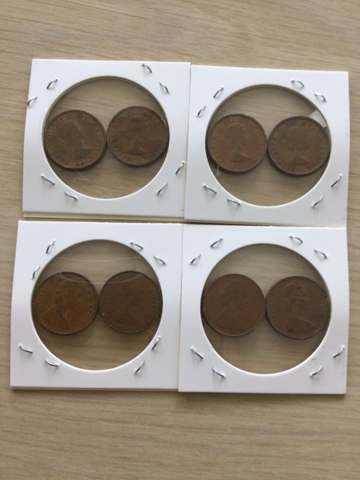 1955-1980 4 sets of 2 Canadian PenniesL98 P1-4 nice coin look at photos 3