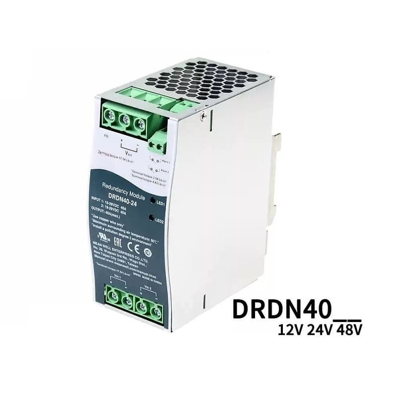For Switch Power Supply DRDN40-24V 12V 48V DIN Rail Redundancy Module 40A
