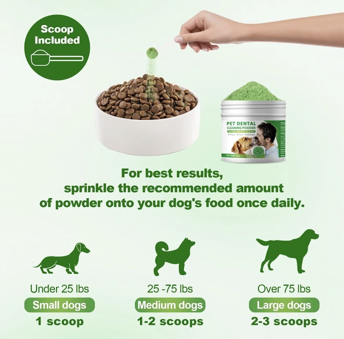 Pet Dental Cleaning Powder for Dogs - For Clean Teeth, Tartar and Fresh Breath 5