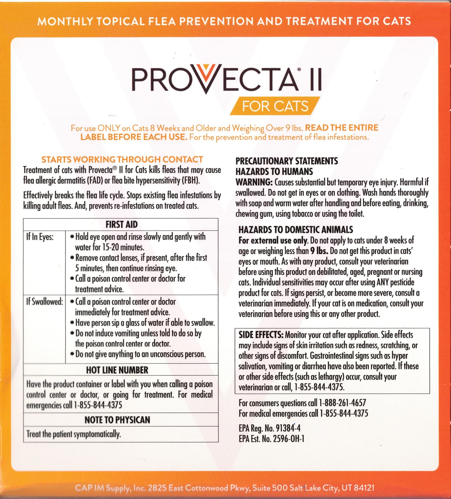 Provecta II Flea Treatment for Large Cats Over 9 Lbs., 4 Monthly Doses 2