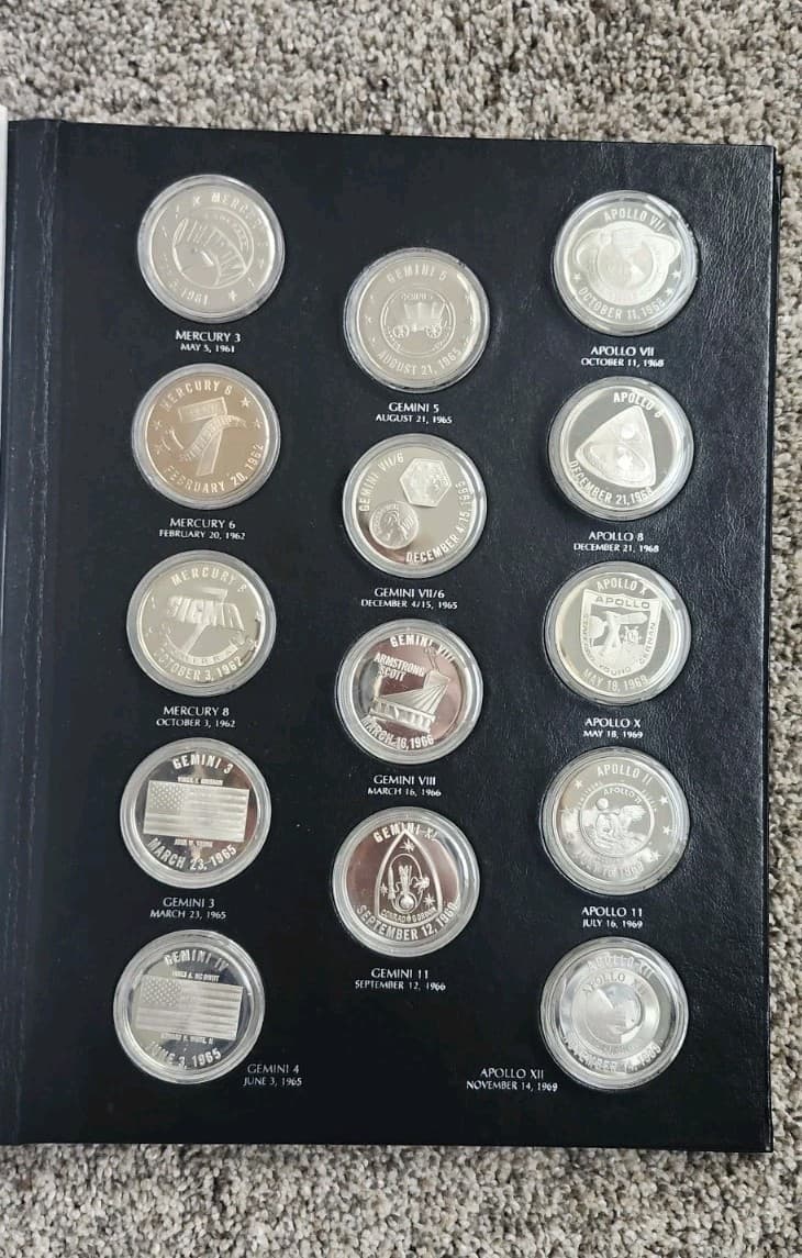 American Space Flight Silver Anniversary Medal- complete collection 4