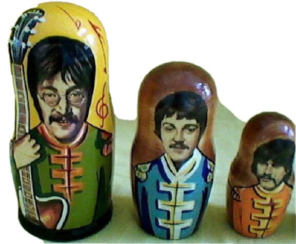 Sgt Pepper Beatles Nesting Doll 5-pc Set/Wood/4.5" Tall/Russia/NEW! 2