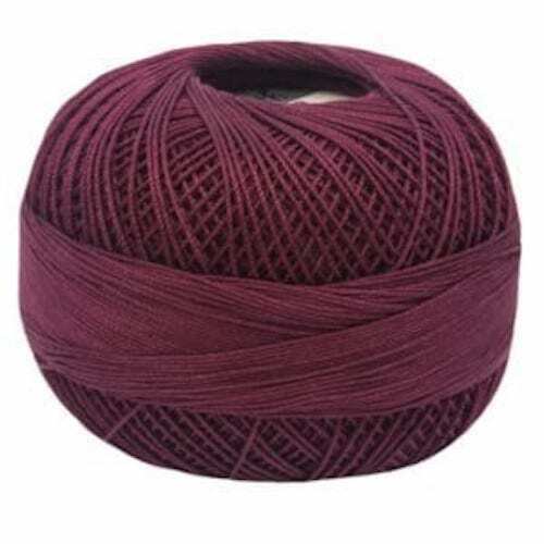 Lizbeth Egyptian Cotton Crochet Thread Size 10 Color 672 Burgundy