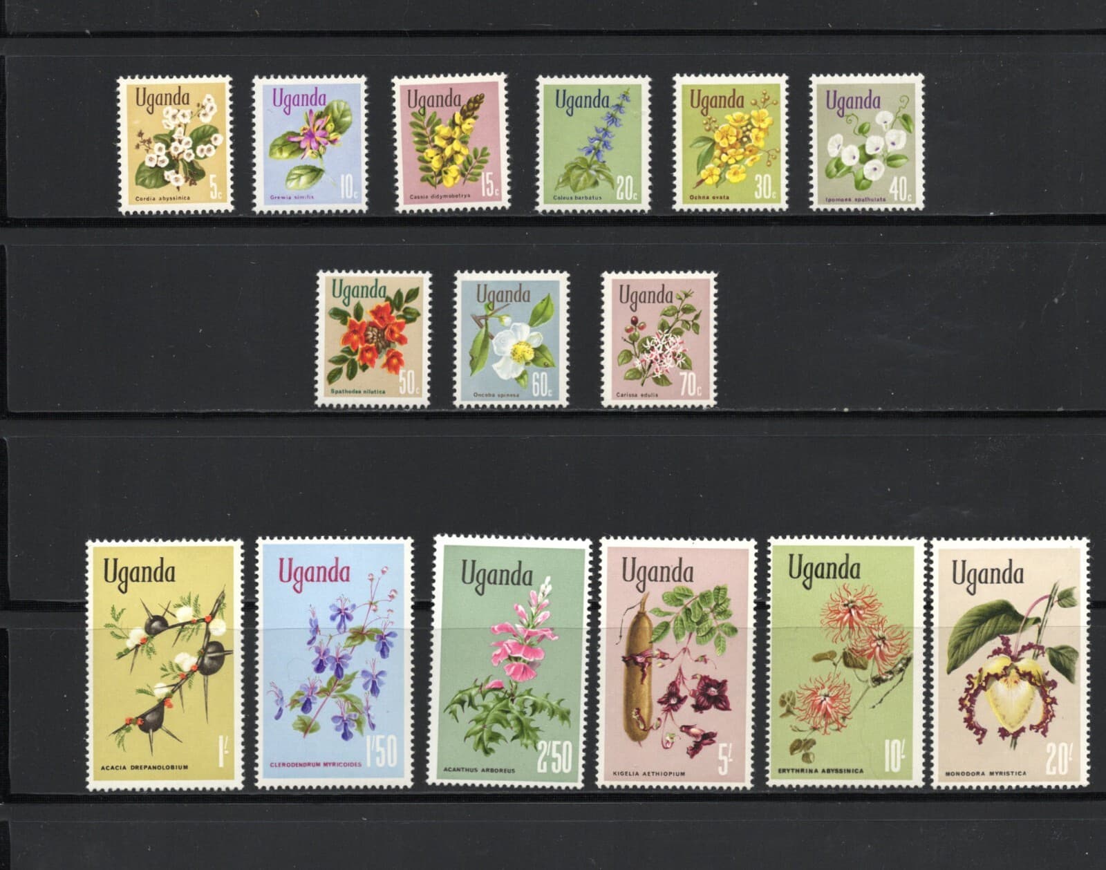 R9376 Uganda 1969 flora flowers 15v. MNH