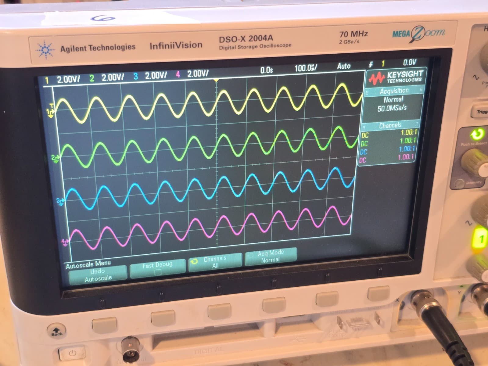 Agilent DSO-X 2004A 4 Channel Digital Oscilloscope 70MHz DVM WaveGen Tested #6 3