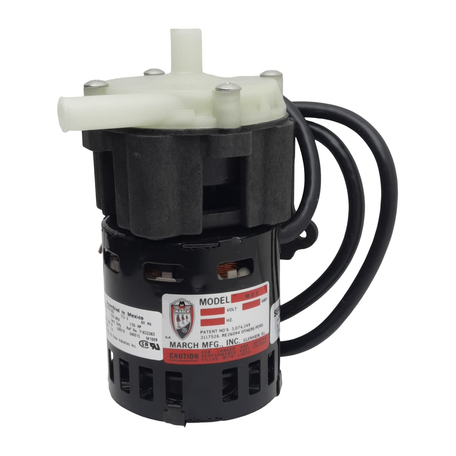 March MDX-1/2 Magnetic Drive Pump, 6gpm, 50psi, ø1/2in OD, 115VAC, 1750rpm 6