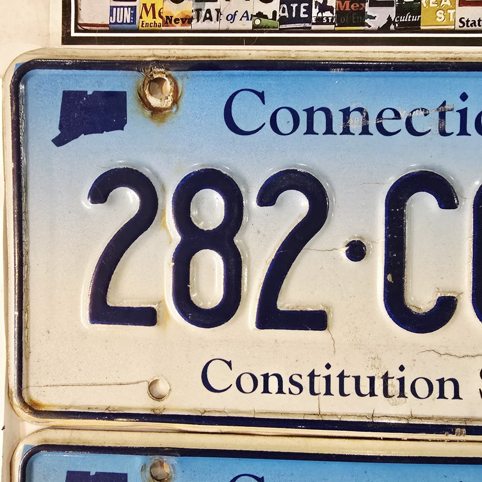 CONNECTICUT COMBINATION LICENSE PLATE PAIR 🔥FREE📬🔥 282 CGS ~ MATCHING SET 2