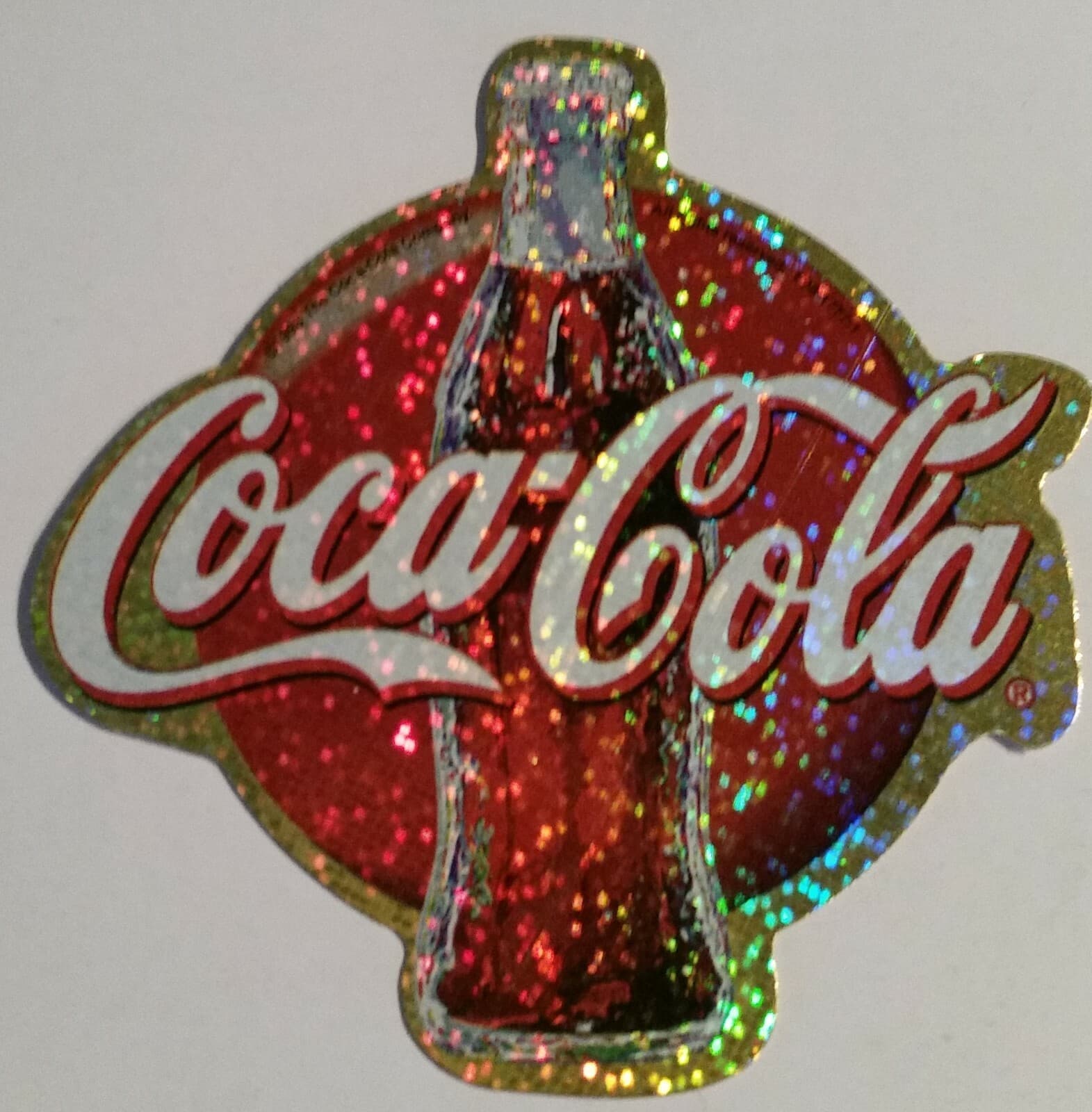 COCA-COLA--NEW--Vintage (1998) Licensed Prismatic Vending Machine Sticker (#660)