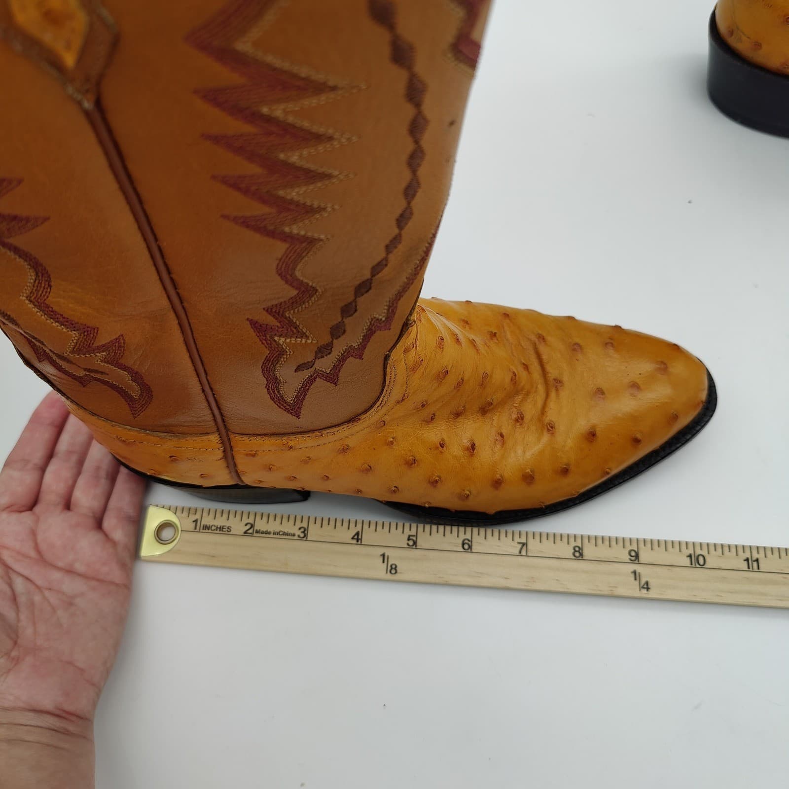 Lucchese 2000 Full Quill Ostrich Leather Cowboy Boots Mens 7.5D Western Exotic 4