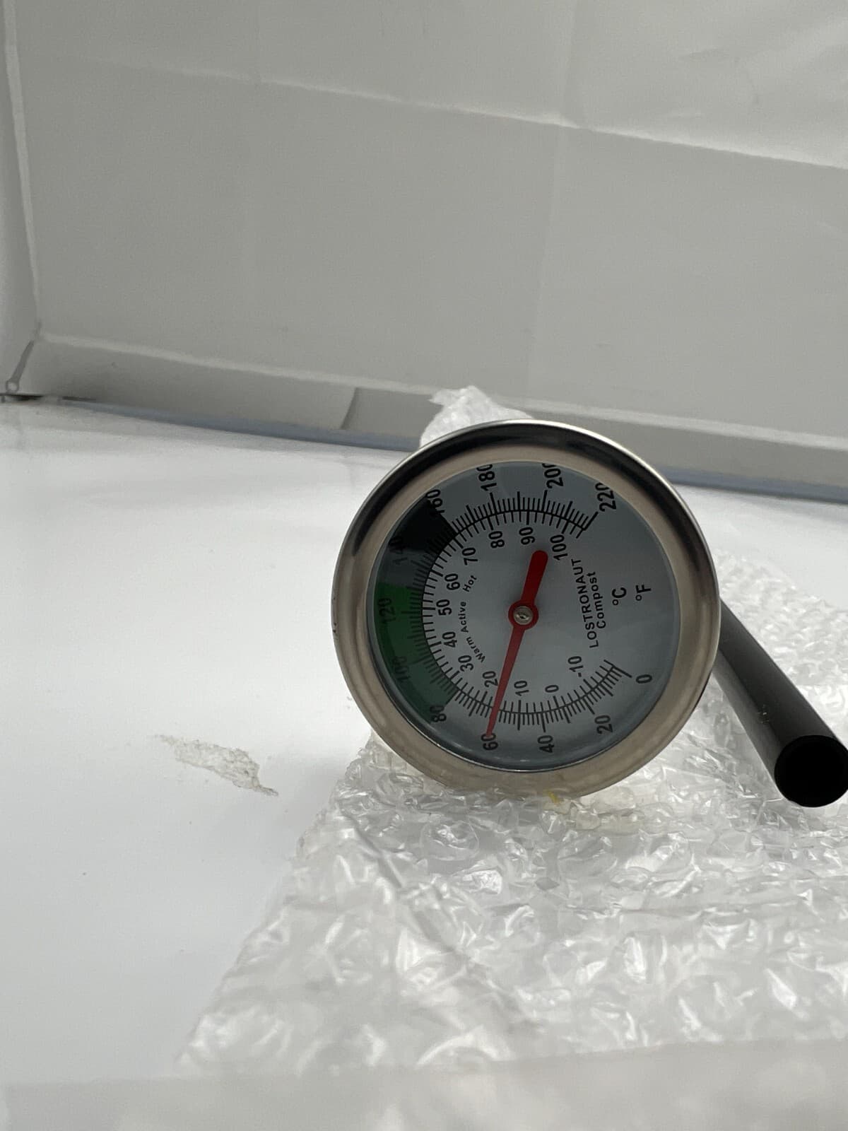 (QTY 2) LOSTRONAUT Compost Thermometer, 16" Stainless Steel & Protective Sheath