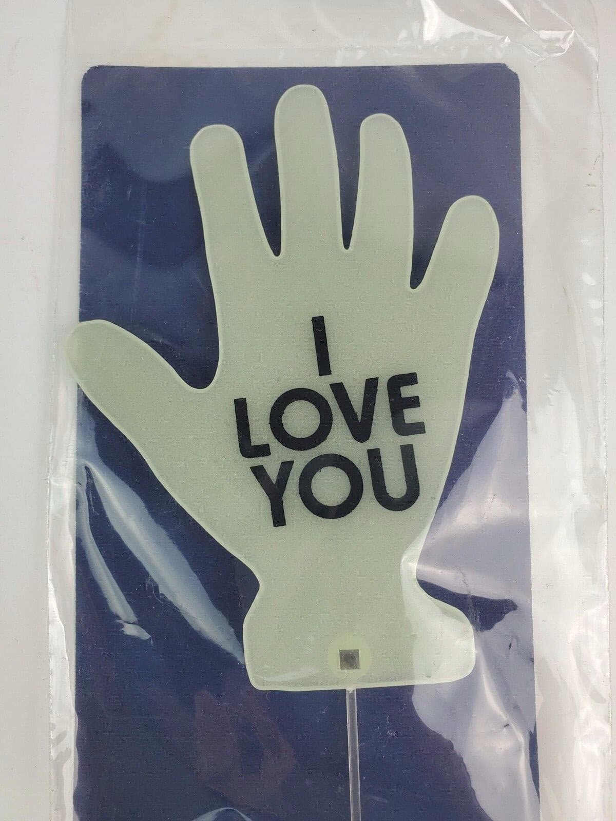 1979 Bob 'n Glow Waving hand w/ suction cup for Rear car window I Love You 2