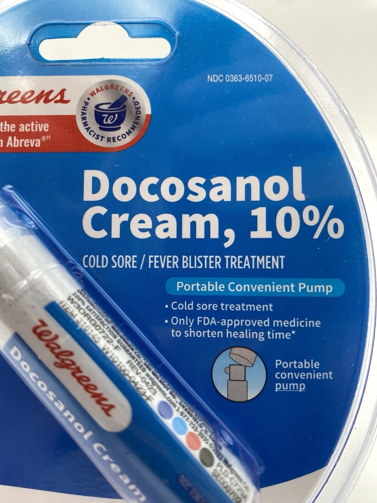 Walgreens Docosanol Cream 10%-2g-One Pump- Exp:07/2026 New 3