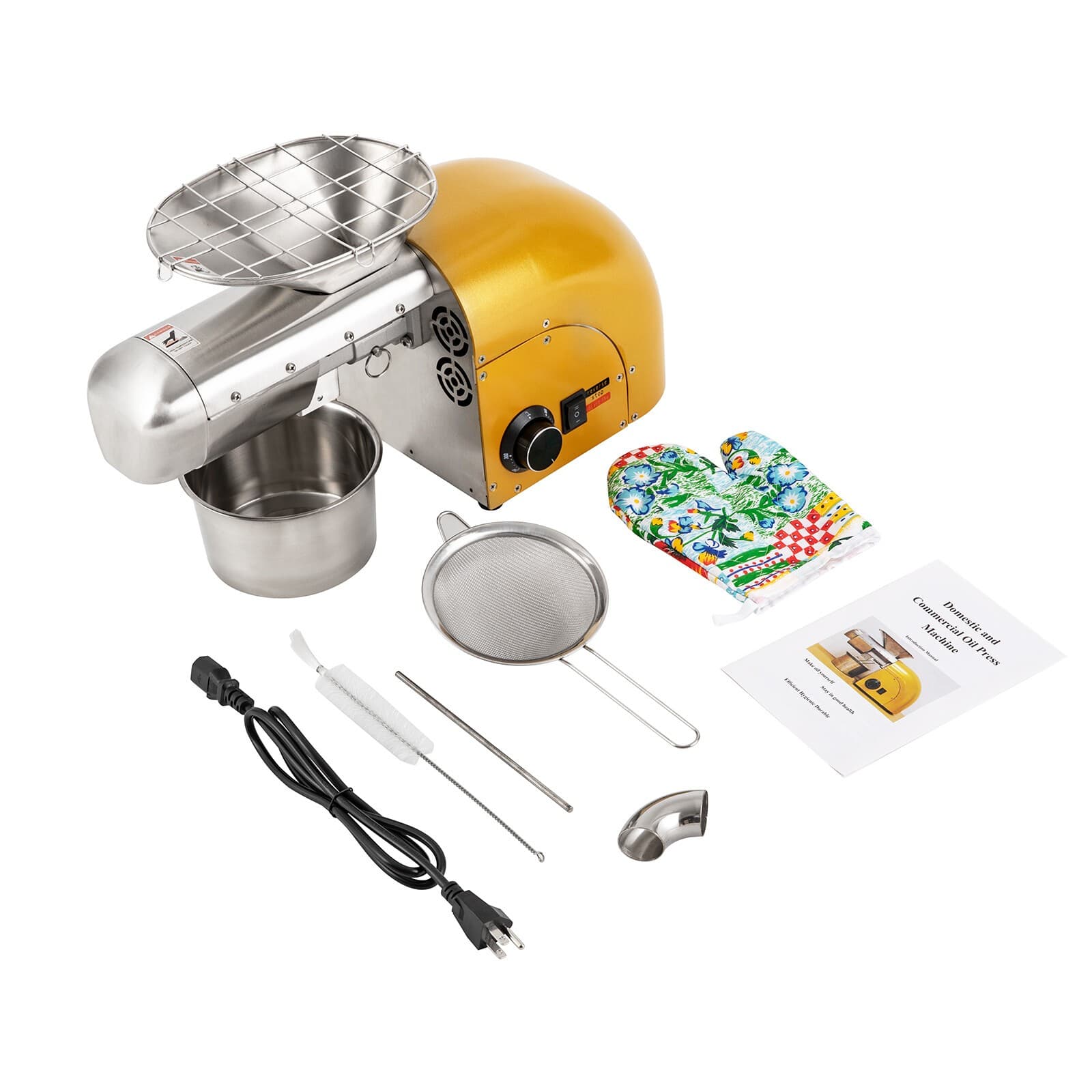 Oil Press Machine Nut Seeds Oil Extractor Beans Expeller Cold & Hot 1800W Home 5