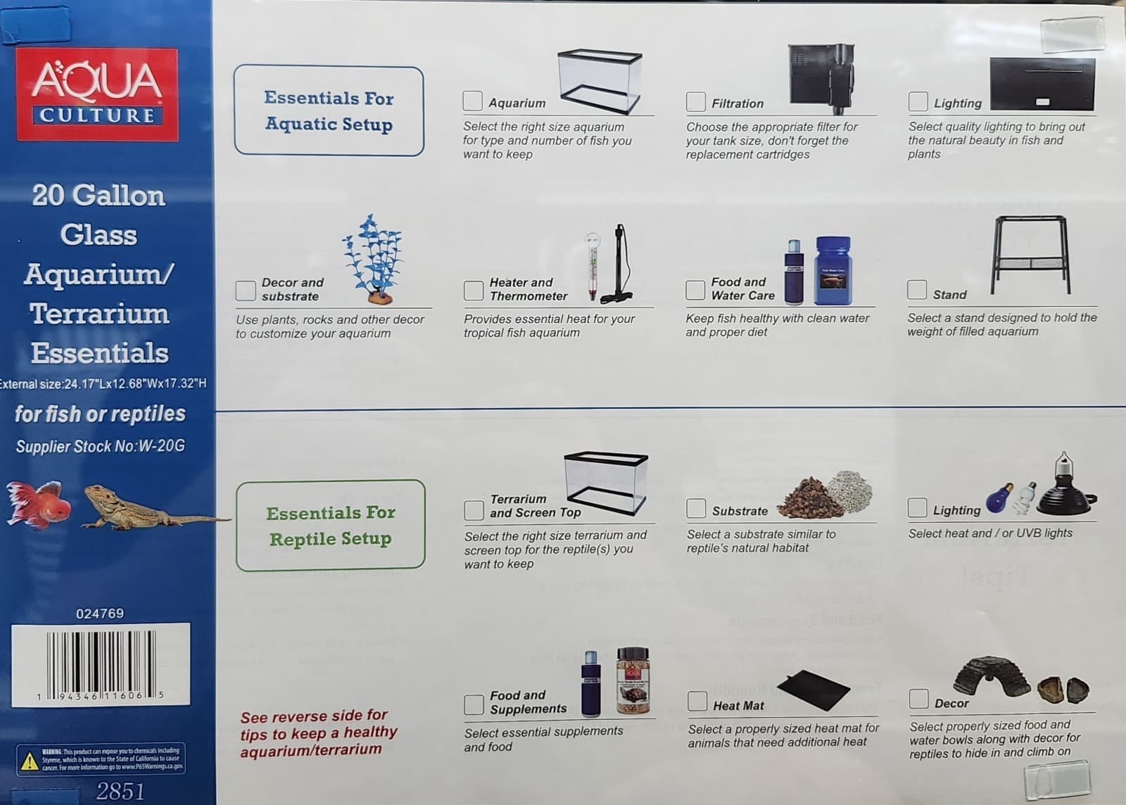  Standard Glass 20 Gallon Long Aquarium Tank, Black Trim 2