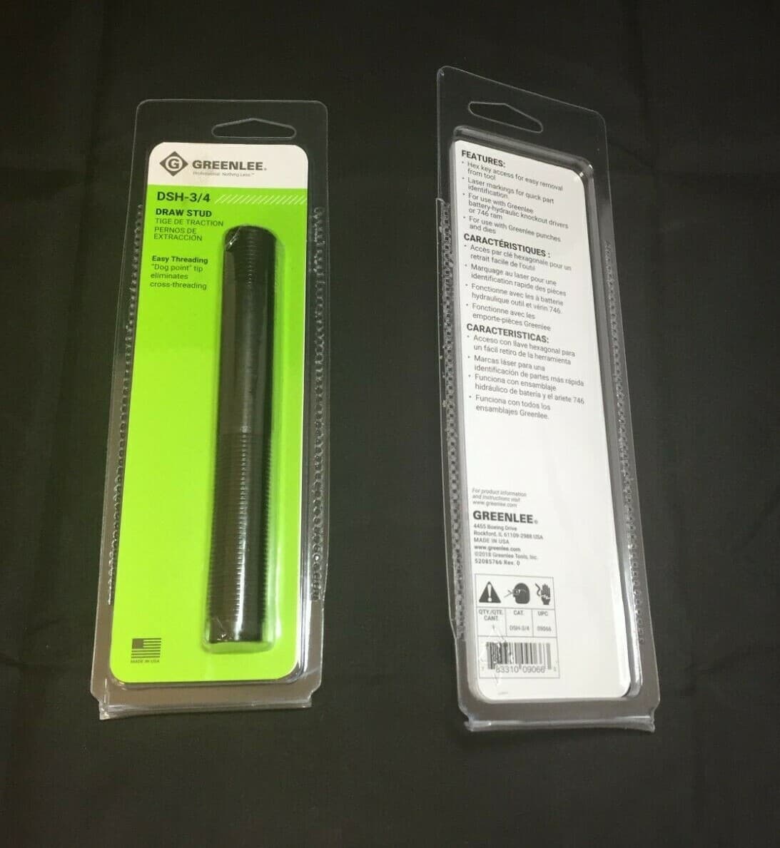 Greenlee DSH-3/4 - 3/4" x 5 3/8" Replacement Draw Stud - Hydraulic Drivers 2113B 3